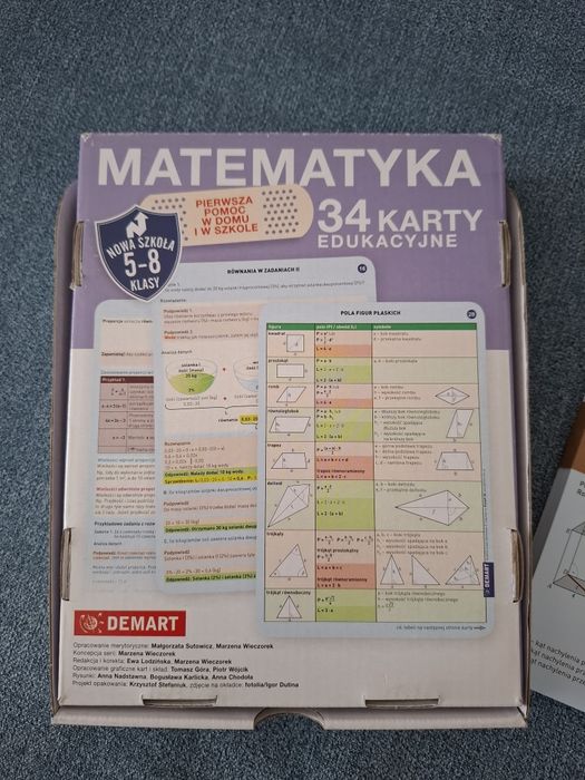 34 karty edukacyjne, MATEMATYKA, kl. 5-8