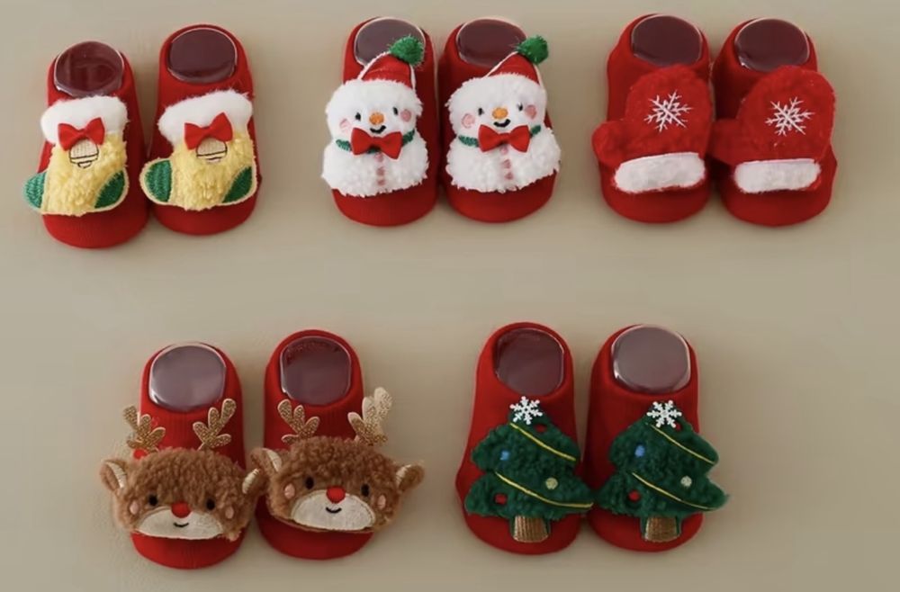 Дитячі різдвяні шкарпетки 0-6 місяців