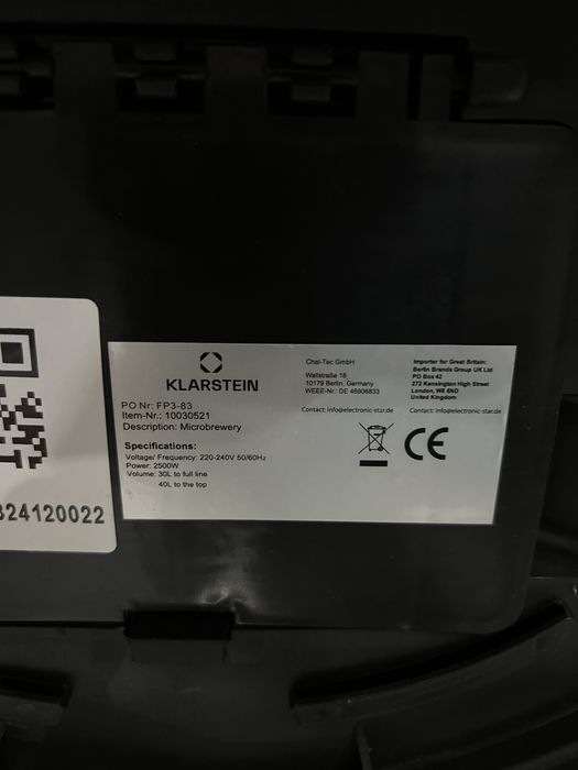 Пивоварня з рециркуляцією з Німеччини Klarstein Mundschenk 10030521
