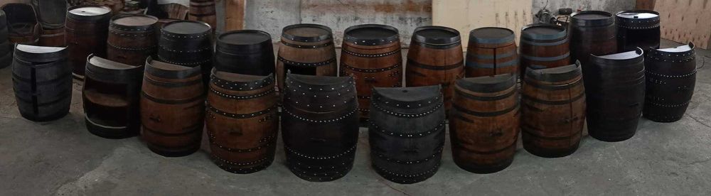 NOWY Dębowy barek na alkohol, z beczki po whisky, oświetlenie LED