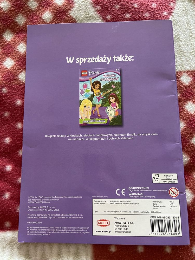 Lego friends kolorowanka z naklejkami nowa unikat
