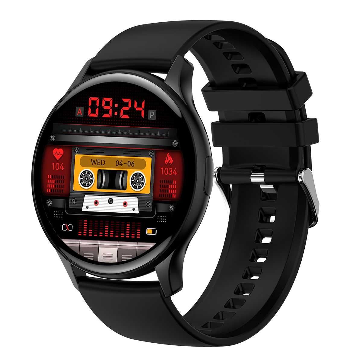 Smartwatch zegarek Amoled czarny Senbono Menu PL Rozmowy Bluetooth