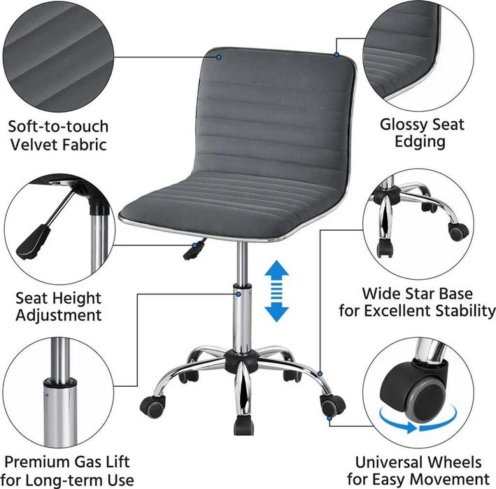 Fotel biurowy bez podłokietników