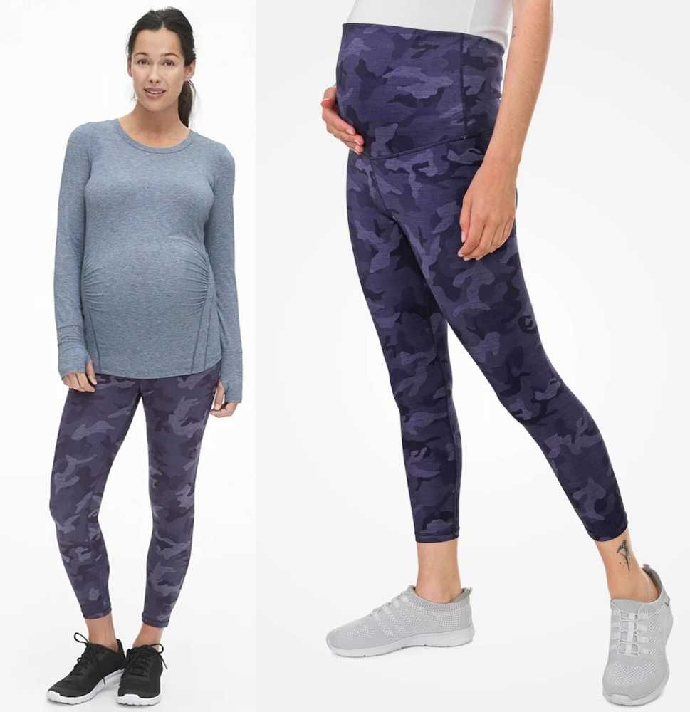 Sale! GAP legginsy ciążowe w sportowym stylu moro tanio