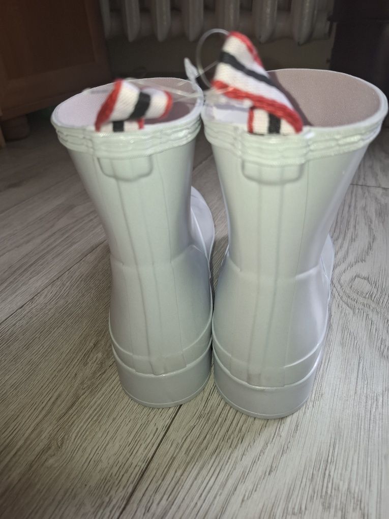 Kalosze hunter biale perlowe r 40/41 nowe z metka