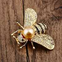 Шикарная оса пчела брошь брошка с золотой жемчужиной Luxury Gucci Bee