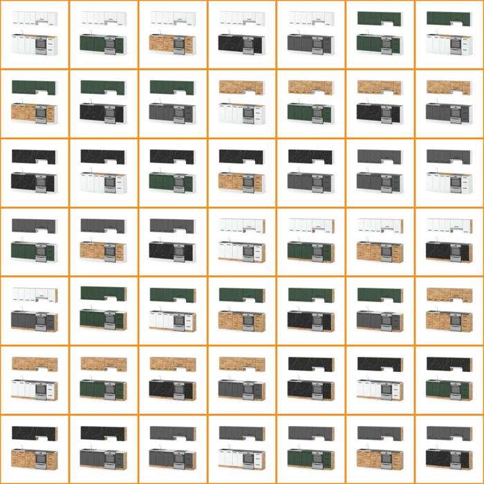 Kuchnia Nowoczesna Modułowa Mokka 2.4m Zestaw Komplet Szafki Wotan