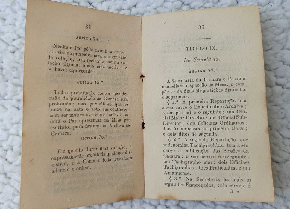 1853 - Carta Constitucional da Monarchia Portugueza - MUITO RARO