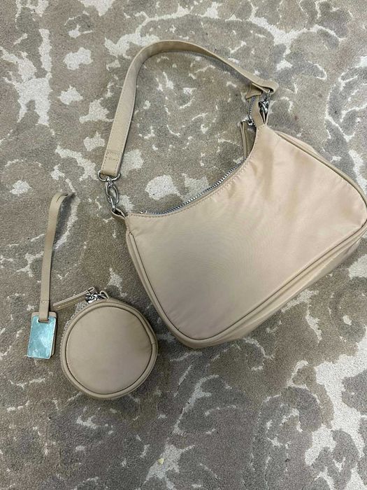 жіноча сумка  через плече бежева тканинна