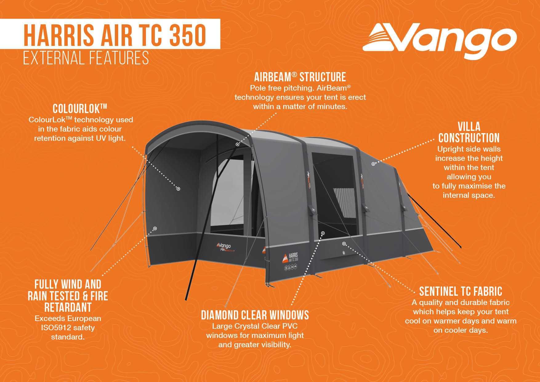 namiot rodzinny 3 osobowy nadmuchiwany VANGO HARRIS AIR TC 350