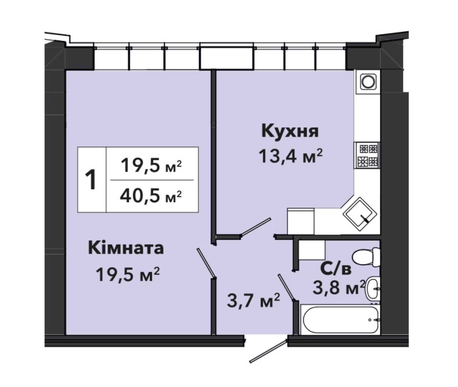 Продаж однокімнатної квартири  в ЖК Перлина Проскурова 3.