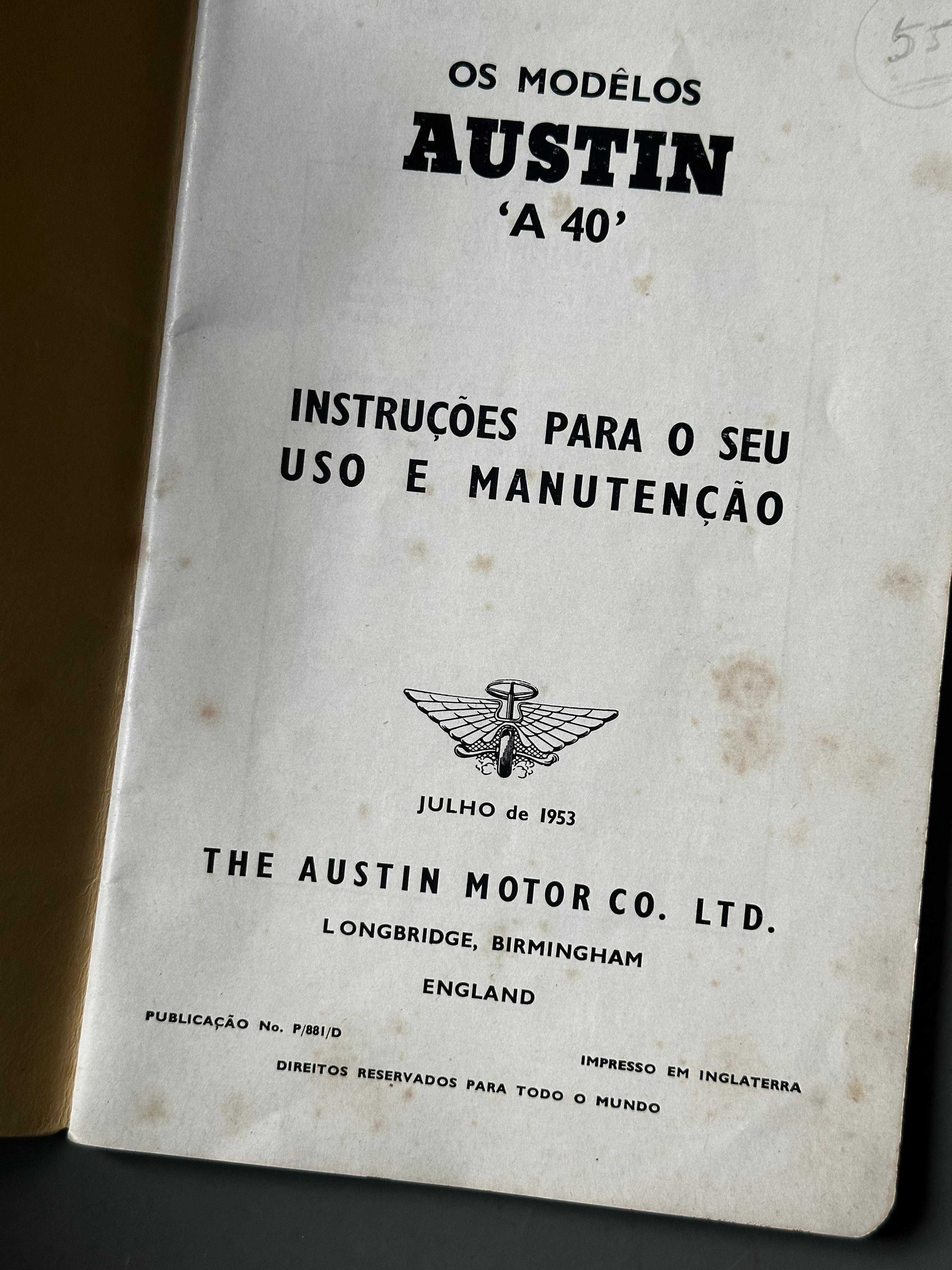 Manual de Instruções Austin A40