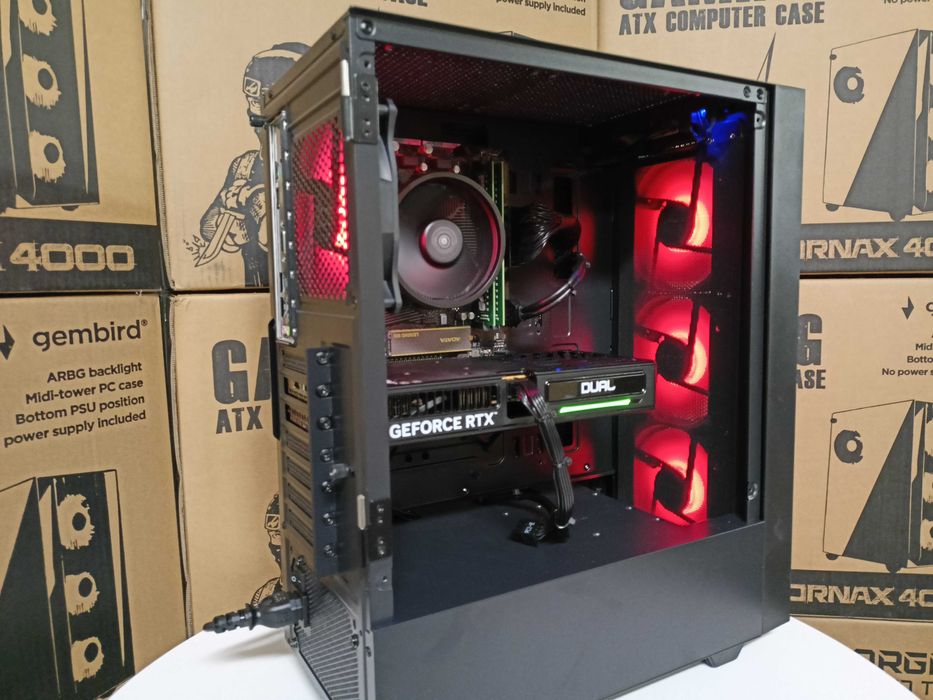 Nowy Komputer Gamingowy Ryzen 7 5700X 1TB 16GB RTX 3050 6GB FV 23%