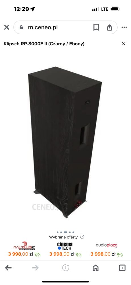 Klipsch RP-8000F II (Czarny / Ebony) cena za pare