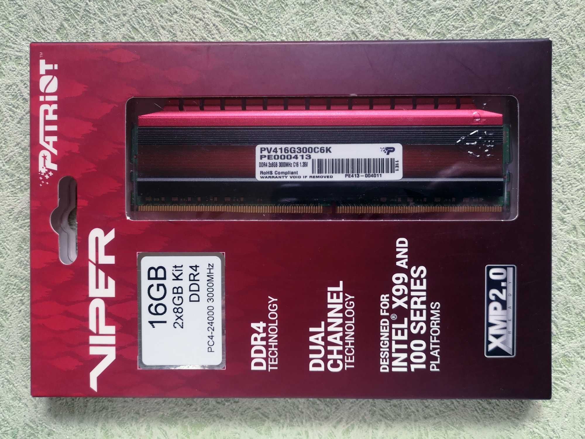 Оперативна пам'ять DDR4 Patriot 16Gb  (2х8Gb)  3000 Мгц