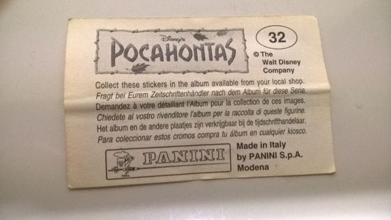Cromo Pocahontas - 32 (portes incluídos)
