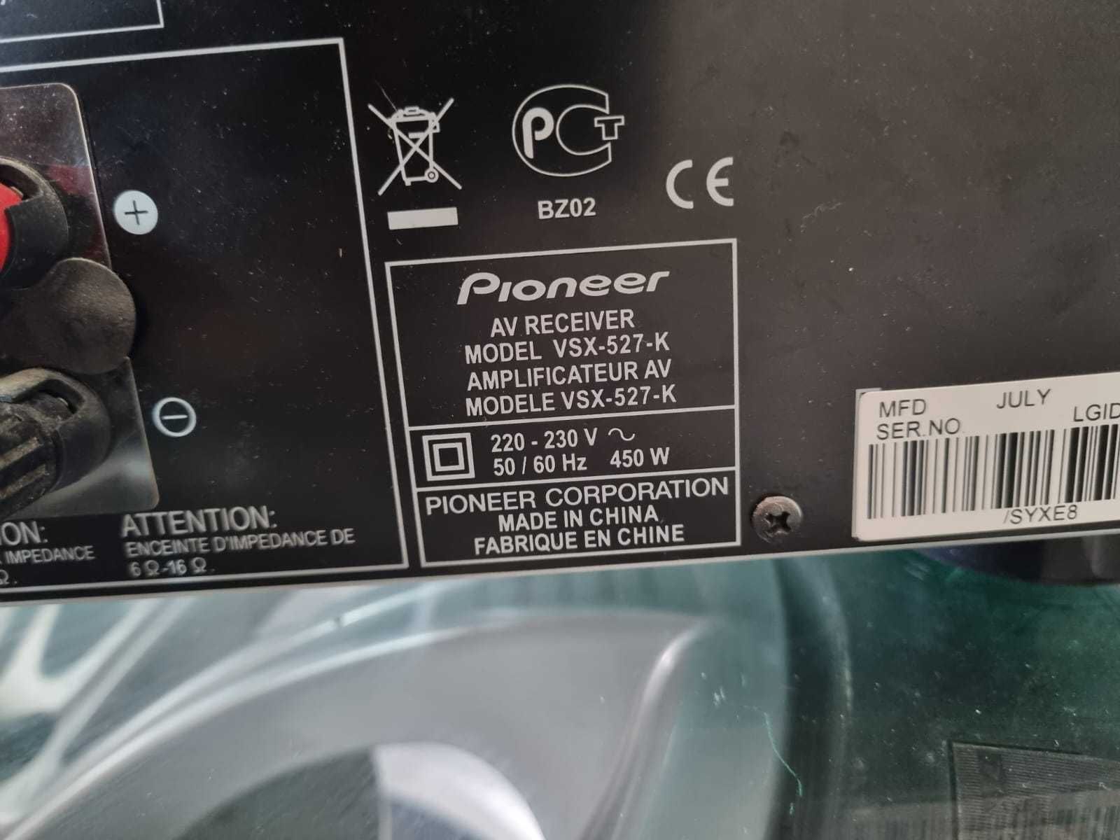 Ampituner Pioneer VSX 527-K + 5 kolumn kino domowe