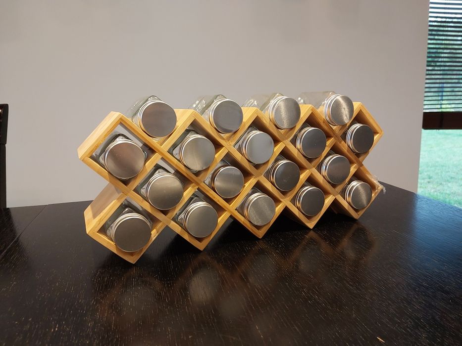 Organizer Stojak Na Przyprawy Bambusowy 18 Słoiczków Duży