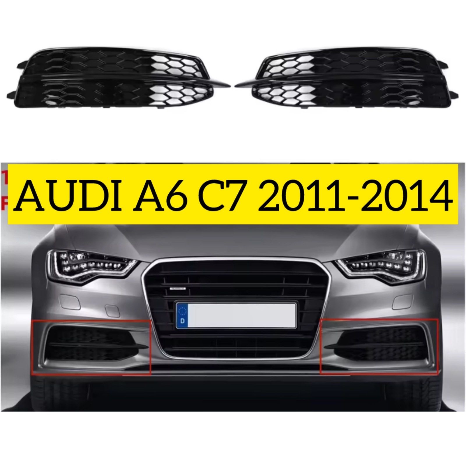 Решетка audi a6 c7 решітка ауді а6 с7 бампера заглушка sline s-line