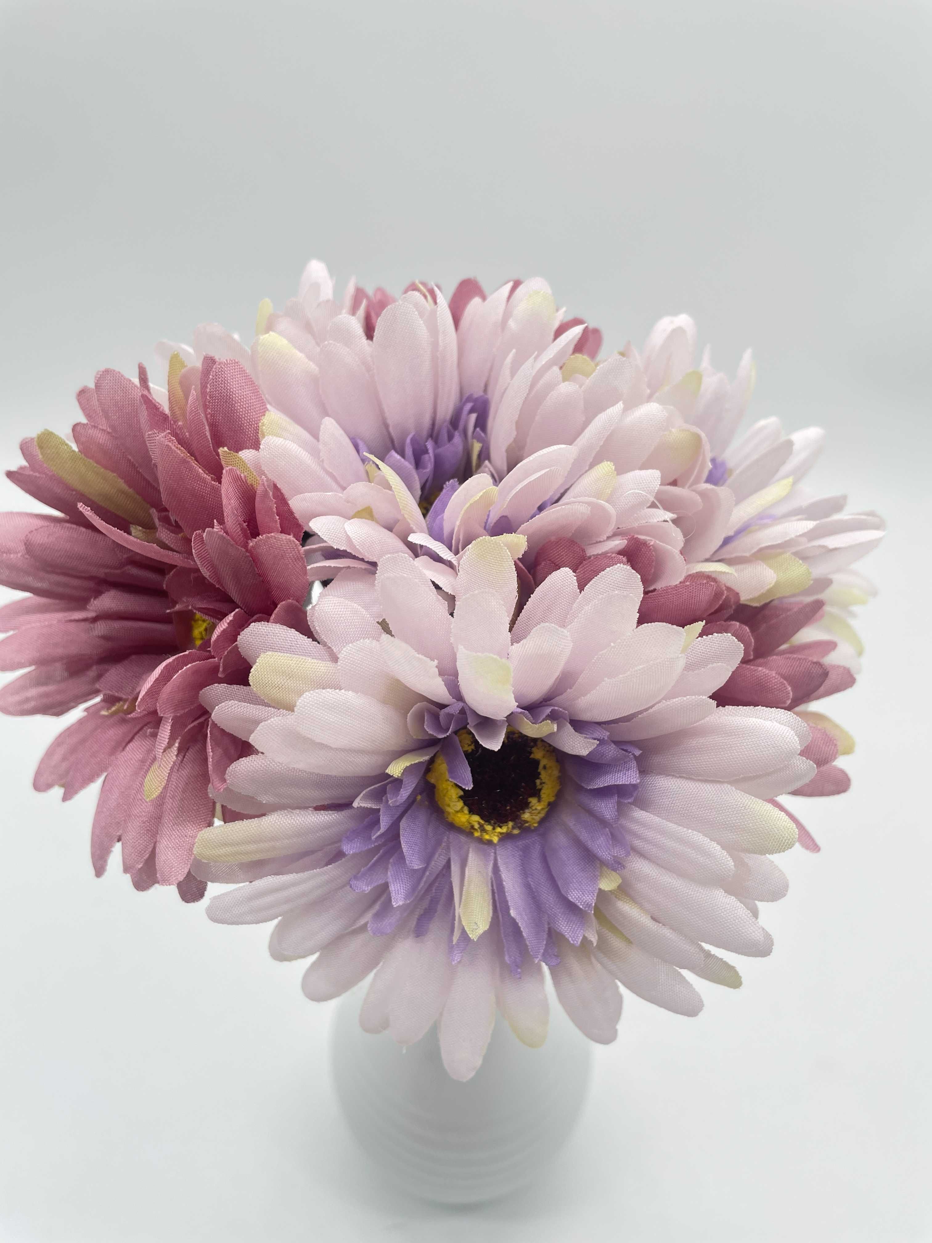 Sztuczne Kwiaty Stokrotka Afrykańska 28 cm Do Wazonu Bukiet Fioletowy