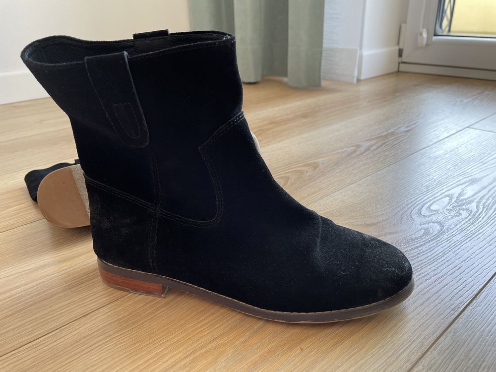 Buty zamsz, podeszwa skóra szyte 38 By o la la…!