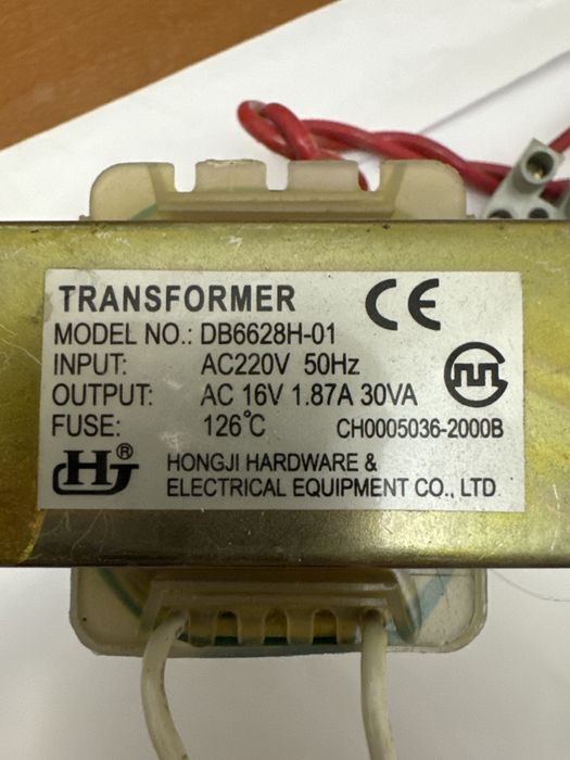 Трансформатор 220в 16в 1.87А 30VA db6628h-01