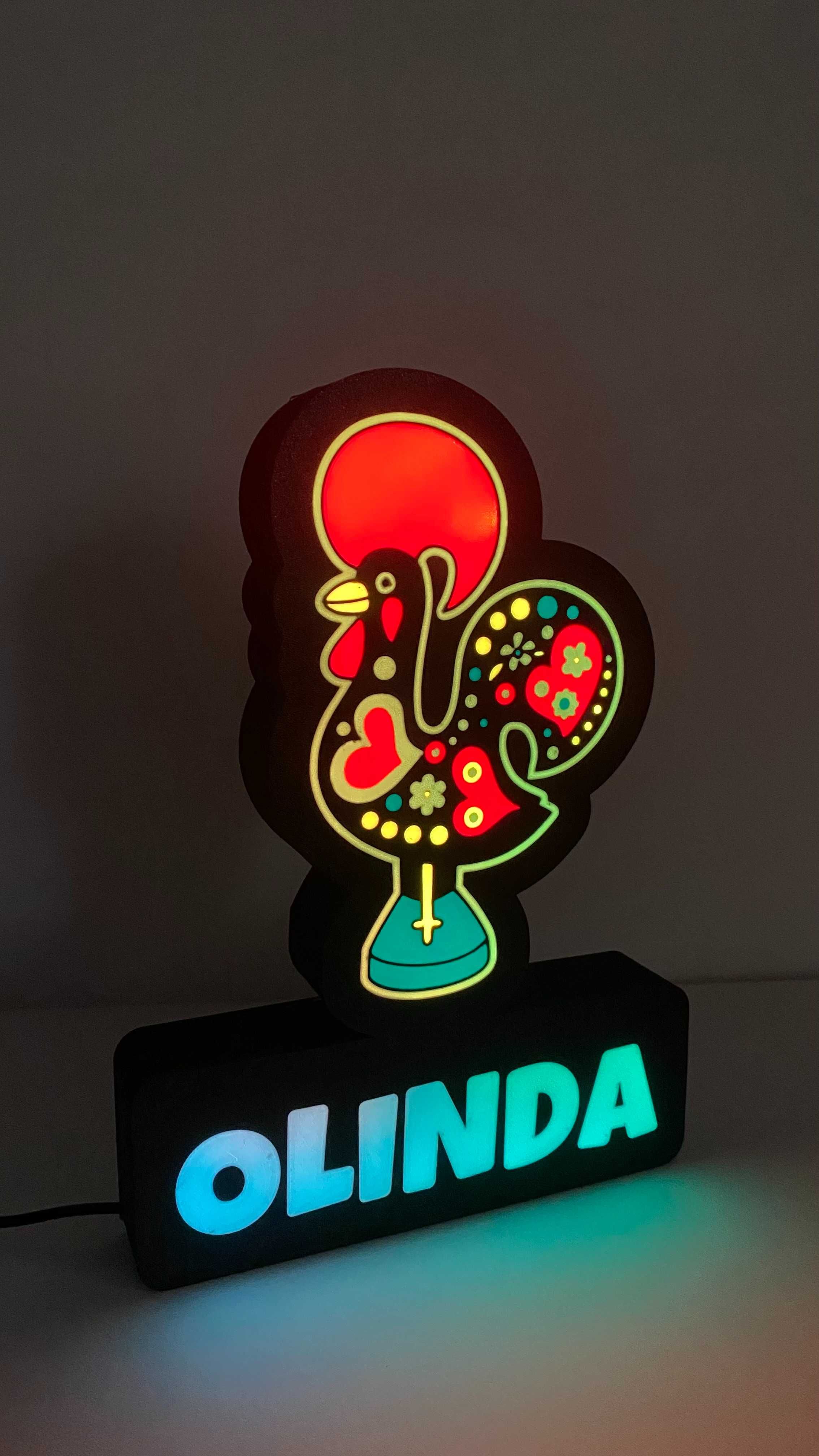 Caixa de luz - Galo de Barcelos Personalizável