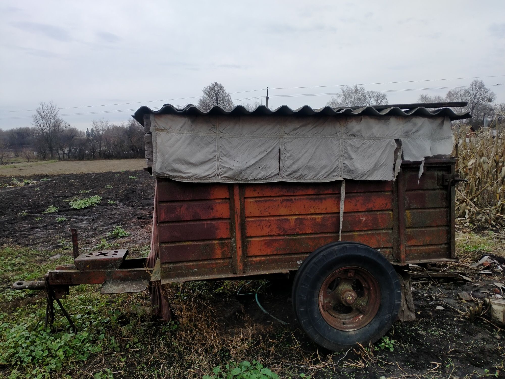 Одноосний прицеп до трактора, мотоблока