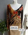 Bluzka Faust S M L biust 42-55 awangarda vintage print animal kwiaty