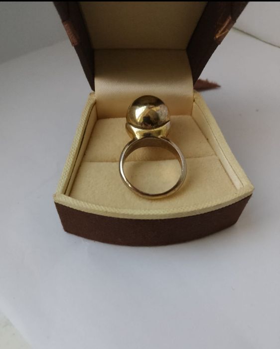 Pierścionek złota kulka olbrzymi rozmiar 20
