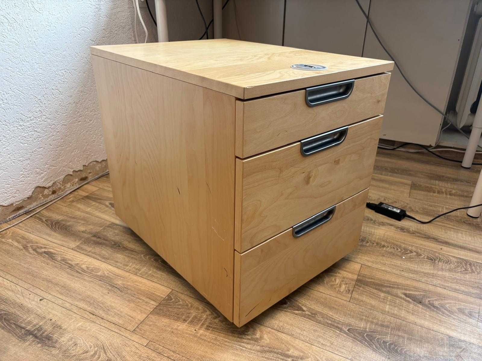 Kontenerki IKEA GALANT na kółkach z zamkiem 3 szt
