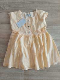 NOWA letnia sukienka reserved 92, zółta, 100& bawełna