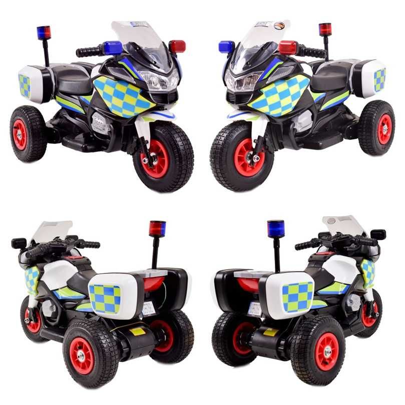 Motor policyjny z kogutem , Pompowane koła, dźwięki, 2 silniki ZAK2077