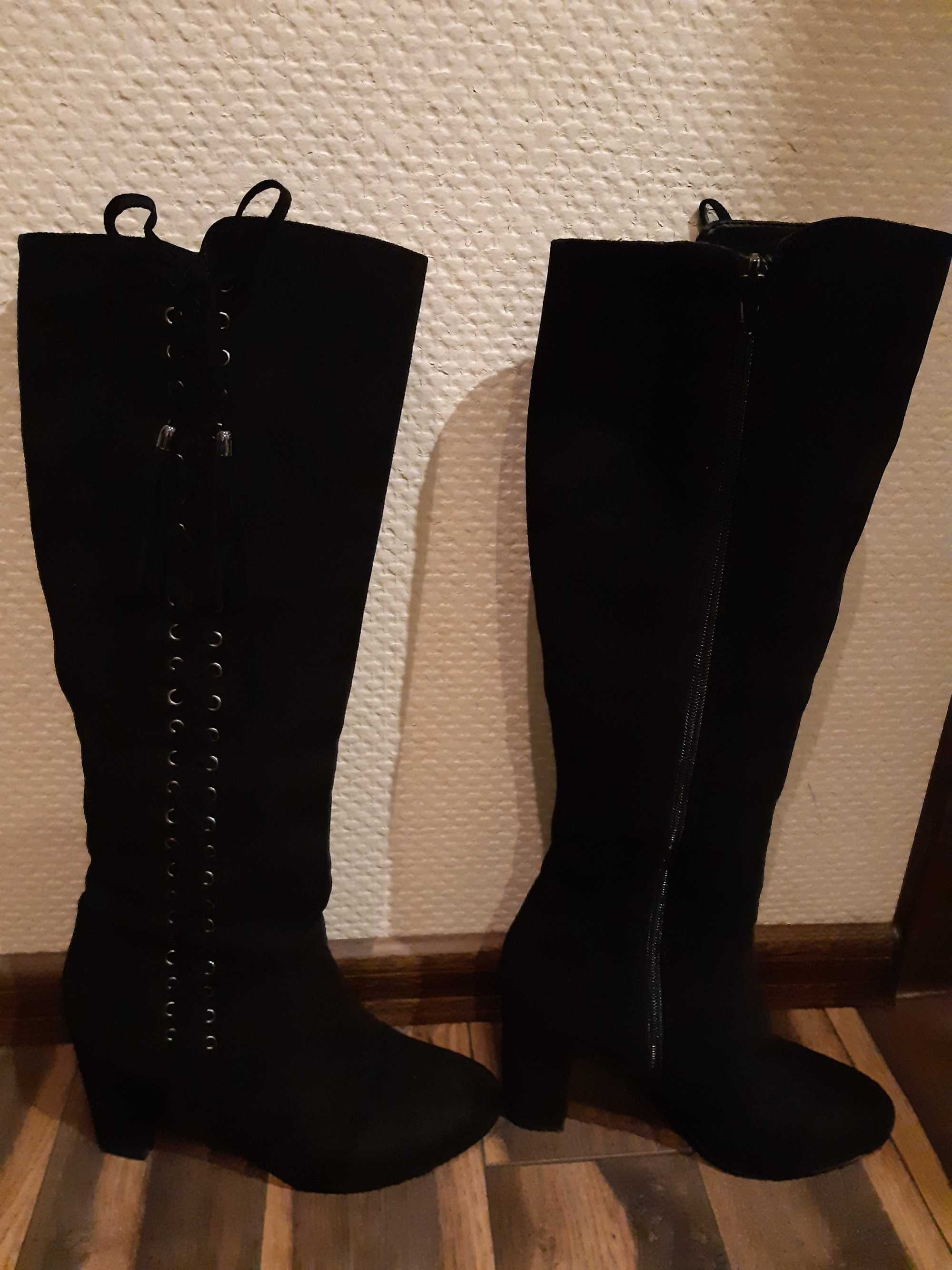 Buty/ kozaki damskie 38 czarne