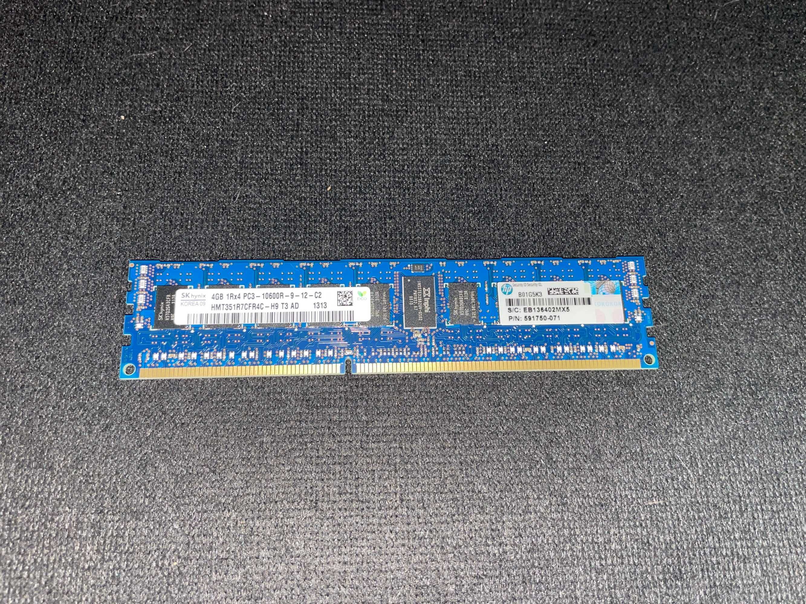 RAM 4GB 1RX4 PC3 10600R -9-12-C2