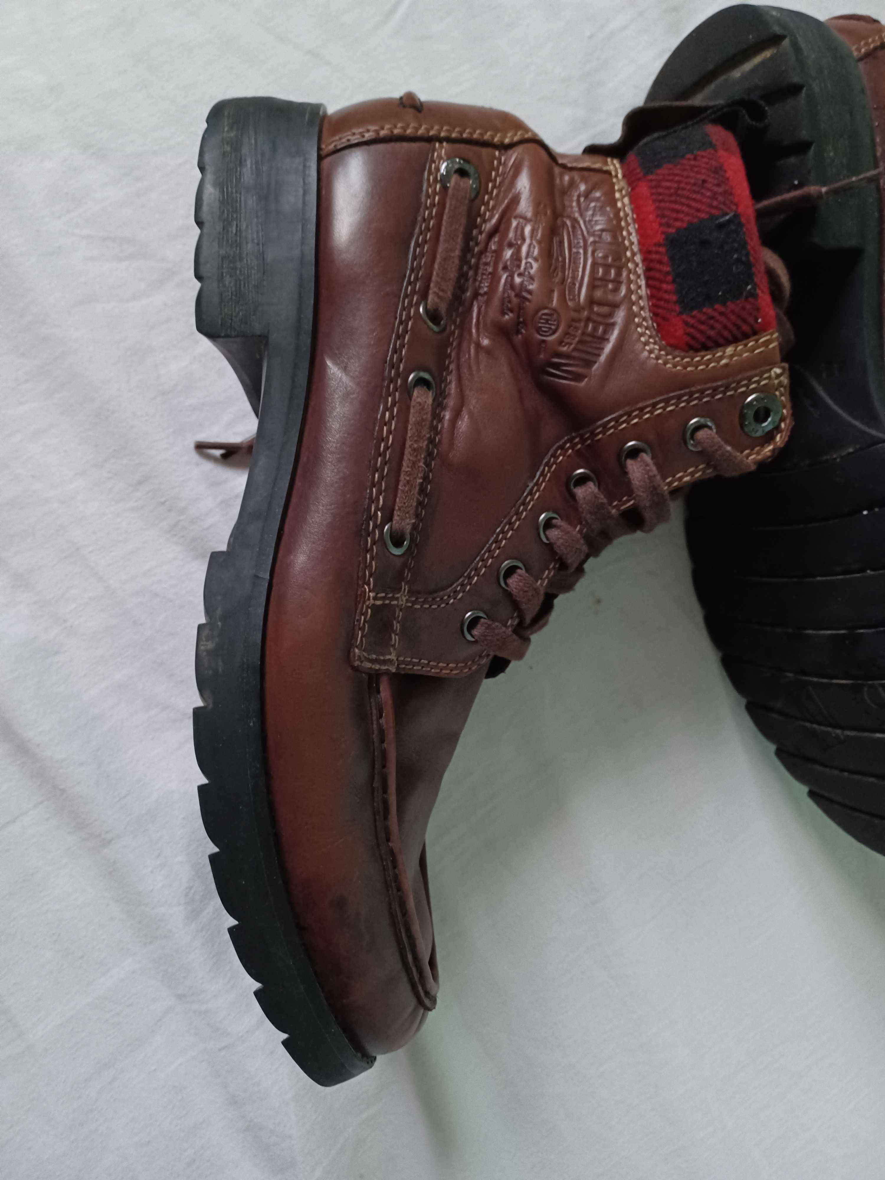 Skórzane Trapery/Trzewiki BRĄZ marki Tommy Hilfiger rozmiar 42