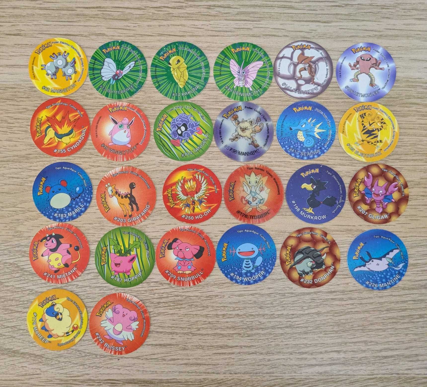 Tazos Pokémon 1, 2, 3 e nox