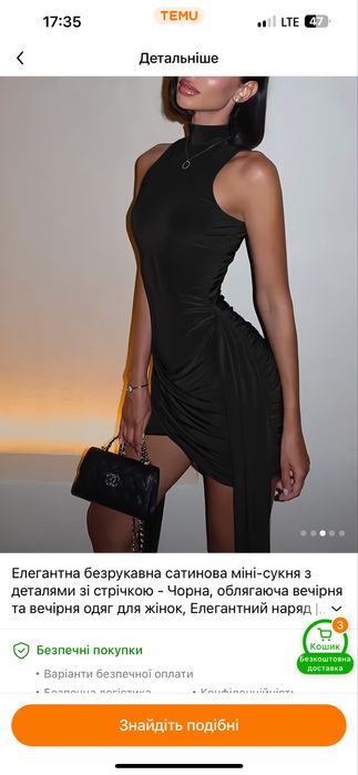 Сукня чорна з temu