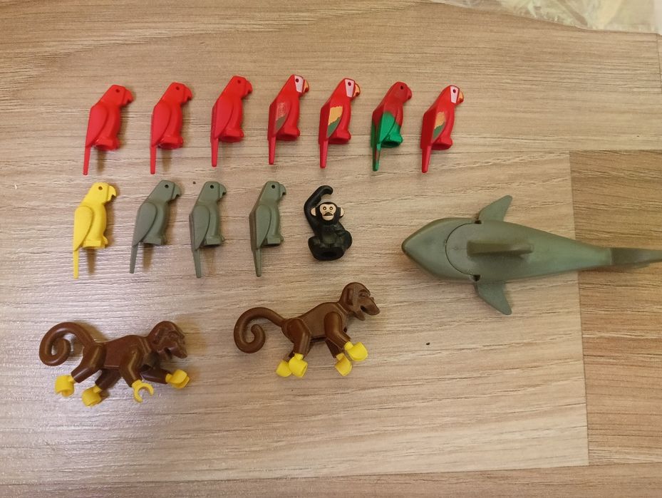 Lego papugi małpy rekin retro