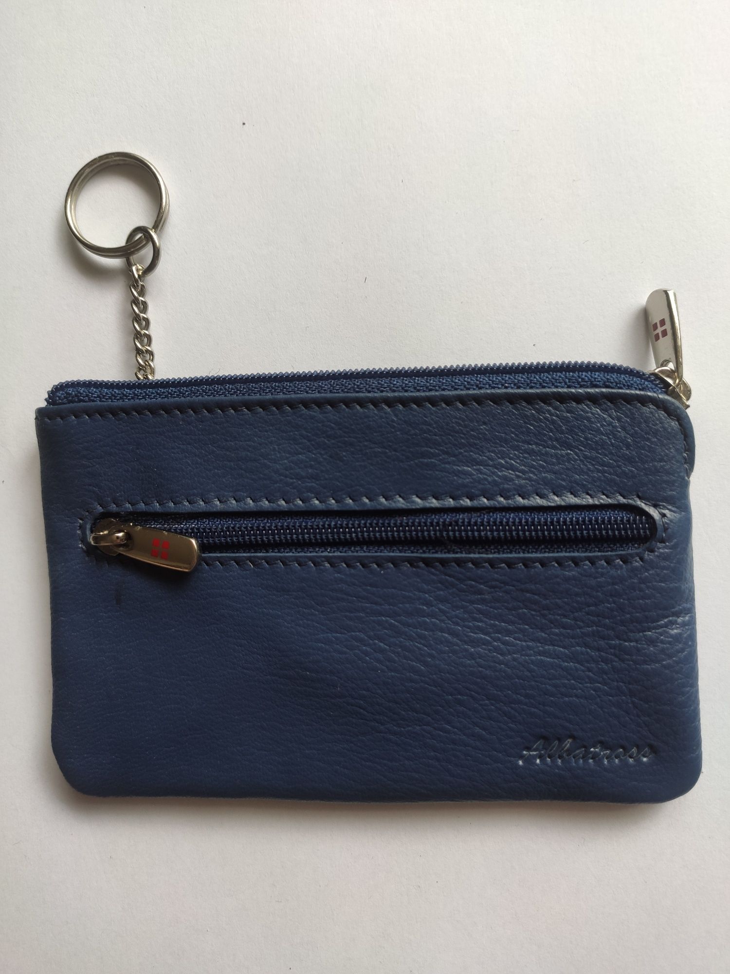 Etui na klucze mini portfelik Skórzane Skóra granatowe nowe