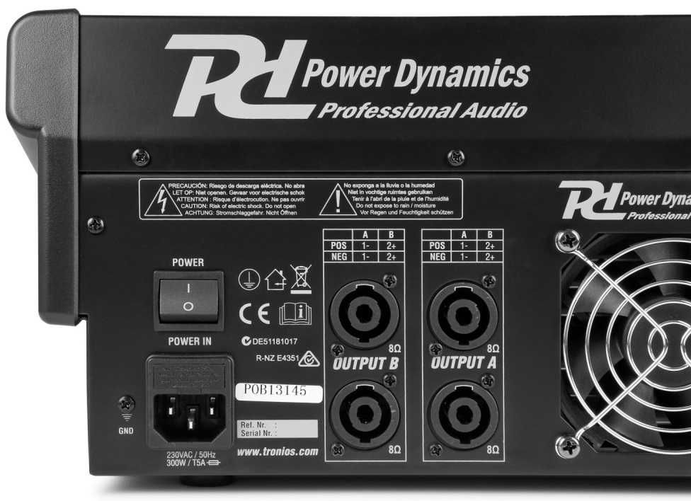 Mesa de Mistura Amplificada 12 Canais 1400W USB/MP3/BT-Power Dynamics