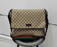 Torba Gucci Tan Canvas Web Messenger Bag Monogram GG