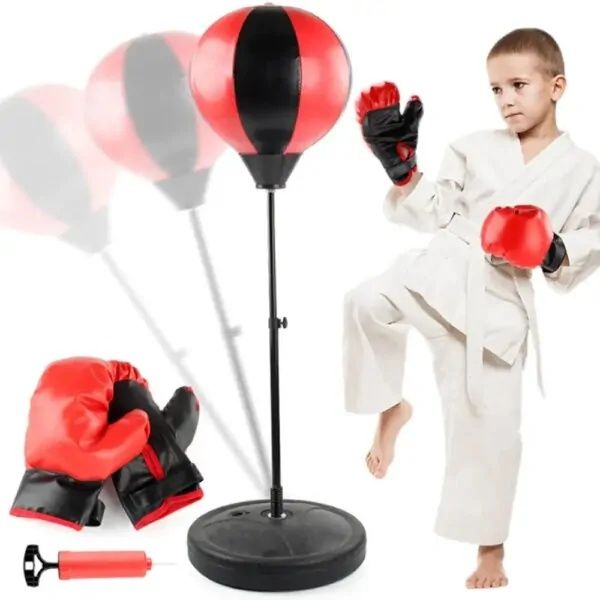 Дитячий боксерський набір Стійка 80-110см + рукавиці + насос / Боксерс