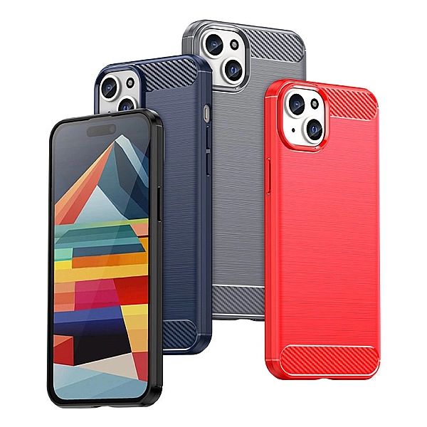 Etui Carbon Case do iPhone 15 Plus elastyczny niebieski