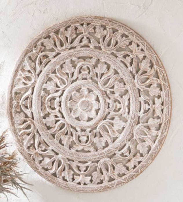 Mandala de madeira para parede 80 cm