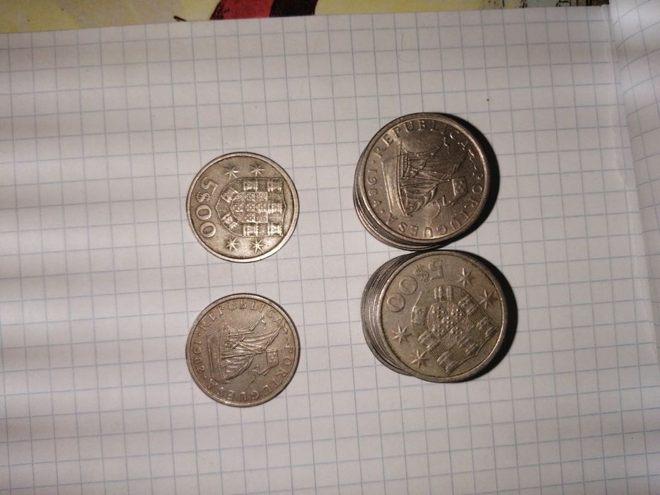 Lote de moedas 5 escudos