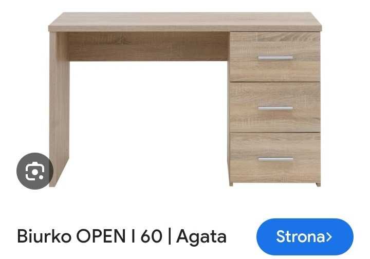 Nowe biurko OPEN I z Agata Meble dąb sonoma zapakowane