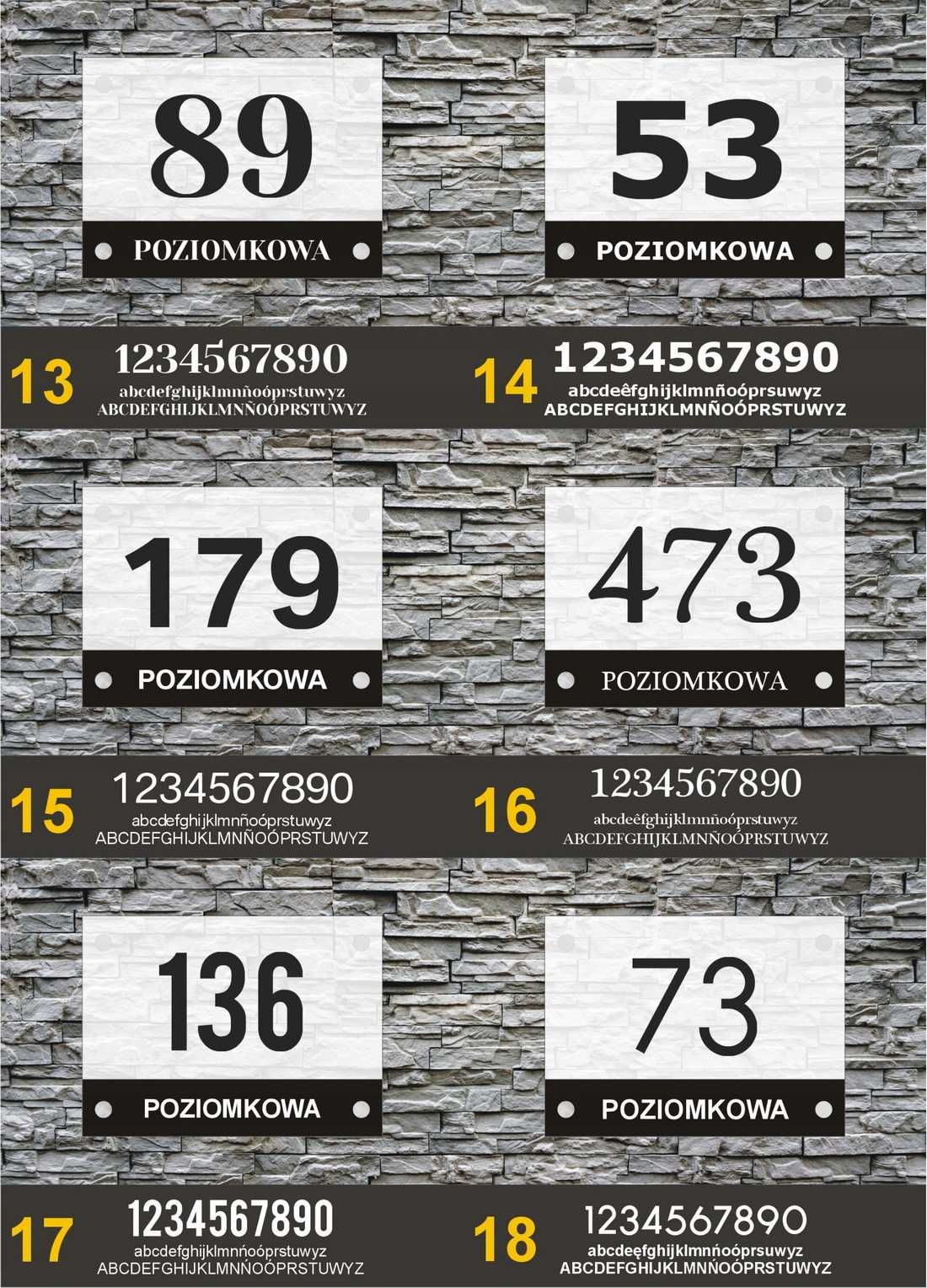 Tabliczka tablica na dom z numerem i nazwą ulicy grawerowana laserem
