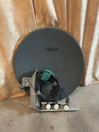 Супутникова антена Triax на три головки з кабелем і кронштейном