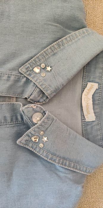 r.116 Super Stan! Happy House Koszula jeans zdobiona kryształkami